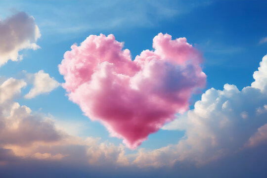 cuore di nuvola rosa 
