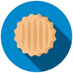 Biscuit Cracker Icon In Rounded Flat Design Style Vector Illustration