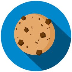 Cookie Icon In Rounded Flat Design Style Vector Illustration