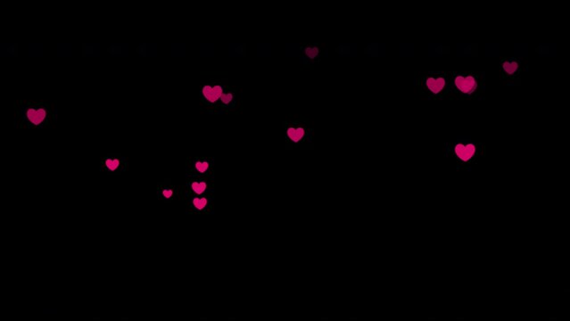 Hearts animated background. Valentines day, wedding, birthday element decoration. 4k video. 60 fps.