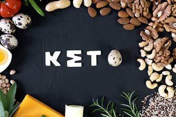 Keto word made from ketogenic food