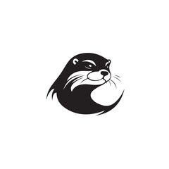Otter in cartoon, doodle style. Isolated 2d vector illustration in logo, icon style, Eps 10, black and white. AI Generative