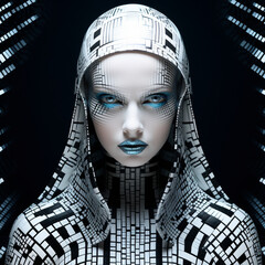 fashion new modern style create a patterns hyper realistic never before seen art style psychedelic highly detailed black cyber style white fashions brand logo beautiful 