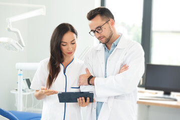 Professional doctor team working in clinic