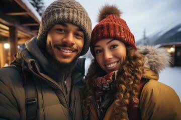 A man and a woman are posing for a picture