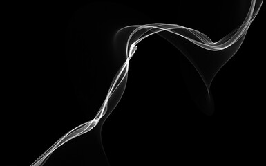 Dark abstract background with a glowing abstract waves