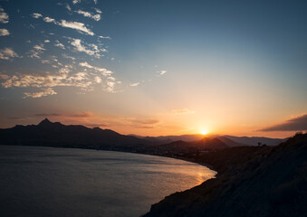 Fototapeta premium sunset in the mountains