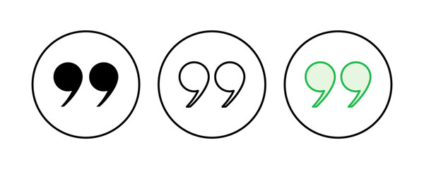 Quote icon set. Quotation mark symbol.