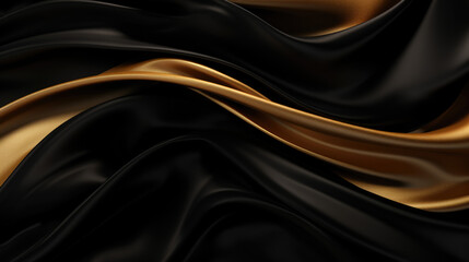 Fototapeta premium black gold satin textile, silk, texture background