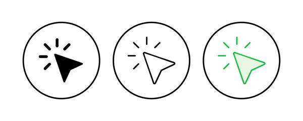 Click icon set. pointer arrow icon. cursor icon vector