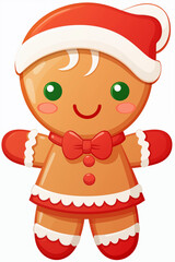 Christmas kawaii gingerbread clipart 