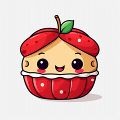 Fototapeta premium kawaii apple pie clipart 