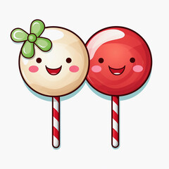 Christmas kawaii lollipop clipart 