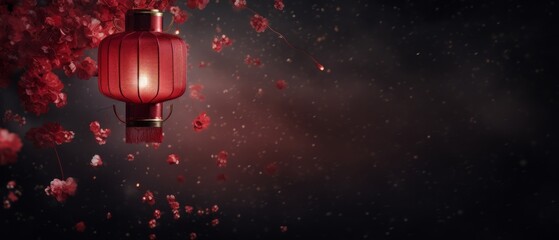 Chinese Red Lantern. Symbolizing Happiness in Chinese New Year