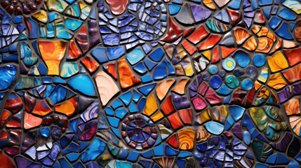 Lively Colorful Ceramic Tile Mosaic