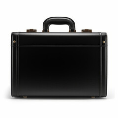 Black business briefcase isolated on white background