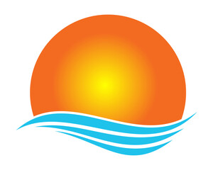 sun and sea logo design