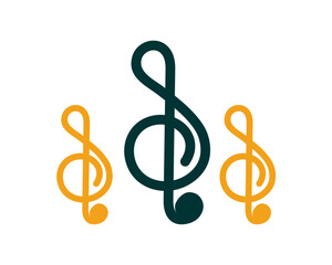 Obraz premium treble clef and notes icon