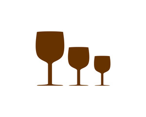 three of wine glasses icon