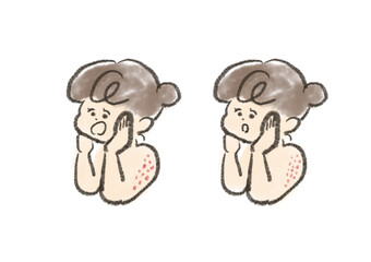 二の腕の肌荒れに悩む女性