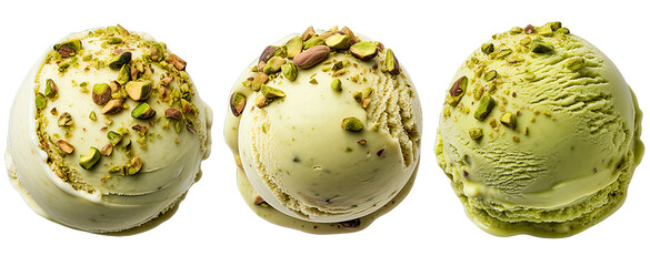 Pistachio-Flavored Ice Cream Scoops