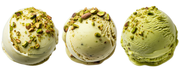 Pistachio-Flavored Ice Cream Scoops