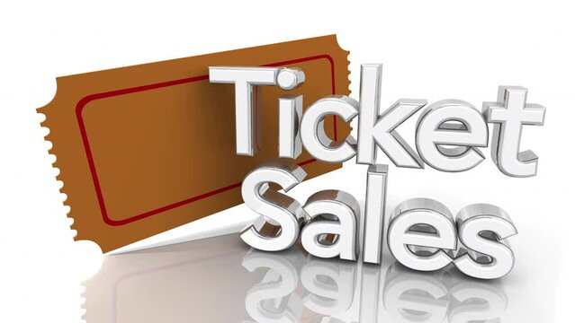 Ticket Sales Order Now Admission to Concert Sporting Event Discount Seller 3d Animation
