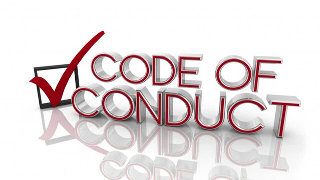 Code of Conduct Check Mark Box Policy Rules Comply 3d Animation