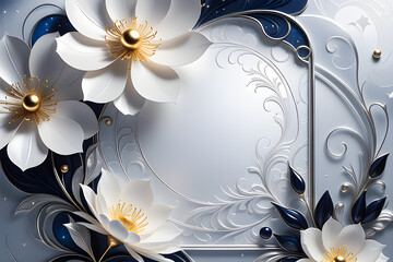 floral background with frame