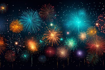 Firework in new year on dark background
