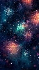 Firework in new year on dark background