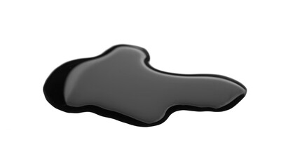 Obraz premium Blot of black liquid on white background