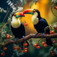 Crédence de cuisine en verre imprimé Toucan toucan on a branch