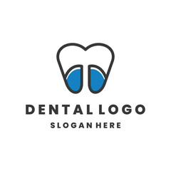 Dental Logo Concept Design Template Element Vector Illustration.