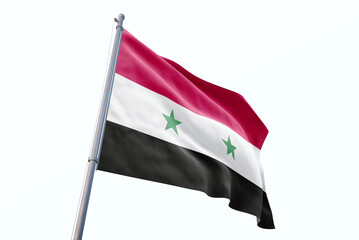 Fototapeta na wymiar Syria flag waving isolated on white background