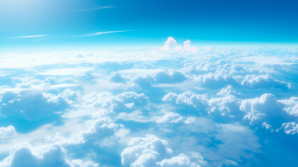 Cielo azul con nubes generado por ia - obrazy, fototapety, plakaty