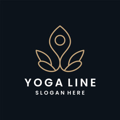 Yoga Logo Concept Design Template Element Vector Illustration.