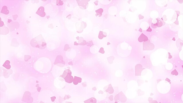 Valentines day and hearts background. Pink hearts background. Seamless loop 