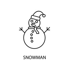 snowman concept line icon. Simple element illustration. snowman concept outline symbol design.