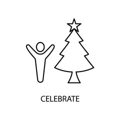 celebrate concept line icon. Simple element illustration. celebrate concept outline symbol design.