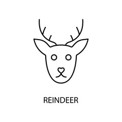 reindeer concept line icon. Simple element illustration. reindeer concept outline symbol design.