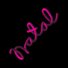 pink writing saying christmas on black background