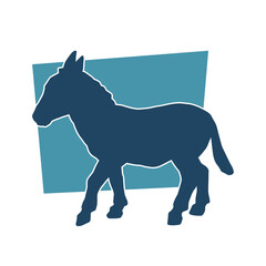 Silhouette of donkey domestic animal