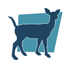 Silhouette of a female deer
