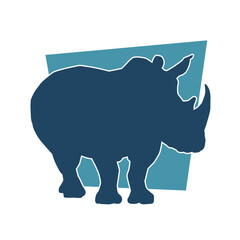 Silhouette of a rhinoceros wildlife animal