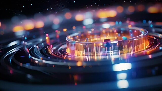 Closeup of the top quarks characteristic spin, which can only exist in certain directions due to its interaction with the Higgs field.