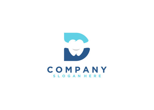 logo letter D dental, logo dental company name logo illustration