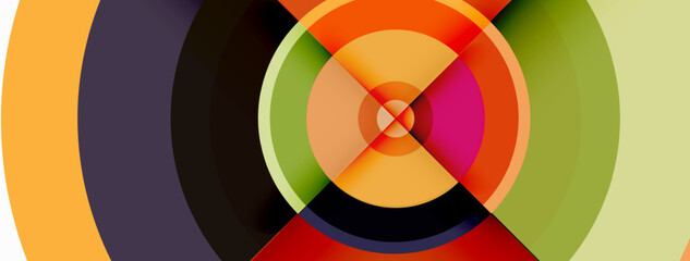 Obraz premium Circles with shadows trendy minimal geometric composition abstract background