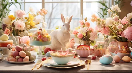 Foto op Plexiglas Easter brunch with themed delights © Food Cart