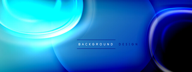 Circles lines and bubbles on bright glowing effect gradient with light and shadow effects. Dynamic interplay of light, shadow and depth. Futuristic and rhythmic technology design